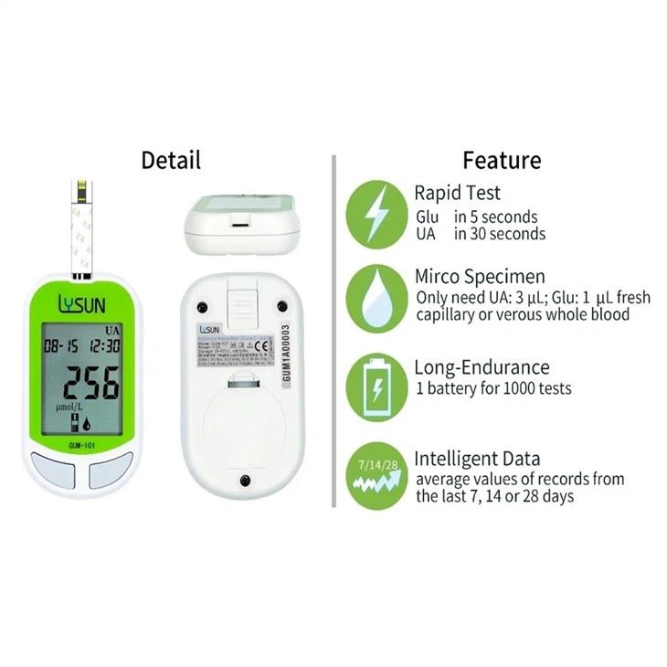 High Accuracy Home Using Blood Glucose Meter With Uric Acid Test Meter