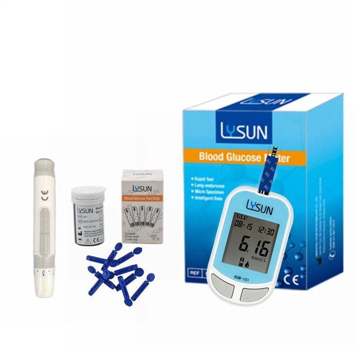 เครื่องวัดน้ำตาลกลูโคสในเลือดปลอดเชื้อ Portatil Home Self-test Smart Blood Glucose Meter เครื่องวัดน้ำตาลในเลือดอย่างต่อเนื่อง