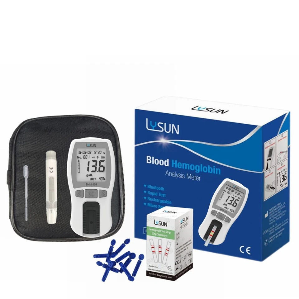 Lysun Portable BHM-101 เครื่องวัดฮีโมโกลบิน เครื่องวัดเครื่องวิเคราะห์โลหิตวิทยาแบบขายส่ง