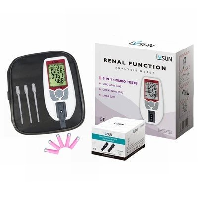 เครื่องวัดการวิเคราะห์การทำงานของไตแบบร้อนเครื่องวัดไต Creatinine Uric Acid Urea Test Meter